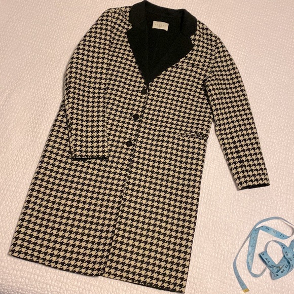 🔥Sandro Morane Houndstooth Wool-blend Coat, size 6 - Picture 4 of 9